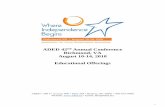 ADED 42nd Annual Conference Richmond, VA August 10-14 ... · 1 ADED 42nd Annual Conference Richmond, VA August 10-14, 2018 Educational Offerings ADED • 200 1st Avenue NW • Suite