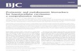 Proteomic and metabonomic biomarkers for hepatocellular ... · To aid this, the fields of metabonomic- and proteomic-based biomarker discovery have applied advanced tools to identify