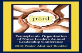 2018 Poster Abstract Booklet - PONL · POSTER ABSTRACT BOOKLET 2018 PONL ANNUAL NURSING LEADERSHIP CONFERENCE 1. Talk to Me for Ten – Vincent Burkhimer, BSN, RN A careful review
