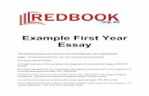 Example First Year Essay - Redbook · 2020-03-12 · Example First Year Essay The following essay was based on the following topic and requirements: Topic: Treating Schizophrenia:
