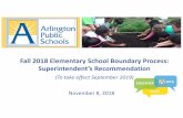 Fall 2018 Elementary School Boundary Process: Superintendent’s … · 2011-08-18 · Barcroft, Drew, Fleet, Oakridge, Randolph Percent of economically disadvantaged ranges from