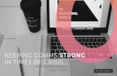 KEEPING COMMS STRONG IN TIMES OF CRISIS...DO IT FOR THE STORY. • Founder & MD, EAST VILLAGE. • Other sidelinesinclude Details Event Prop Hire and UK News Group • Co-Founder,