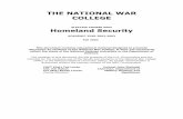 THE NATIONAL WAR COLLEGE - FEMA · 2013-01-18 · THE NATIONAL WAR COLLEGE ELECTIVE COURSE 5994 Homeland Security ACADEMIC YEAR 2002-2003 Fall 2002 This document contains educational