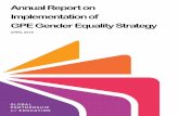 Annual Report on Implementation of GPE Gender Equality ... · Gender Equality Strategythe. and finds that, despite a lag in recruitment oenior gender f a equality specialist (appointed
