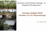 Forestry Indaba 2010 October 12-14, Mpumalanga · Placeholder: brief on 3 countries Climate Change Mitigation and Adaptation – Engagement in International Processes Objective :