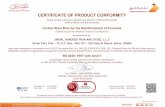 CERTIFICATE OF PRODUCT CONFORMITY - Shadeed · This Certificate is an electronic document subject to the Terms and Conditions of the Product Certification System and shall not be
