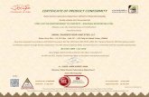 CERTIFICATE OF PRODUCT CONFORMITY - Shadeed · NOTE 1: This document forms part of the Certificate of Product Conformity bearing the same certificate number. NOTE2: The above product