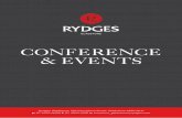 CONFERENCE & EVENTS€¦ · in house restaurant & bar. Rydges Gladstone has an outdoor swimming pool overlooking Gladstone Harbour. Guests are treated to complimentary wifi and parking.