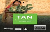 TAN - nutritionintl.org · The TAN programme is funded by the Department for International Development (DFID). It runs for 5 years (2015 – 2020) and is aligned with the SUN Movement