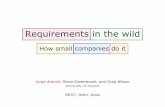 How small companies do itjaranda/pubs/InTheWild-slides.pdf · • For small company owners, requirements processes may well be one of the firm’s most important activities – They