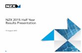NZX 2015 Half Year Results Presentation · 1H 2015 Summary Highlights 6 Capital markets • No significant IPO activity in 1H 2015, unlike 1H 2014 which included Genesis listing •