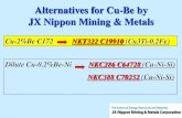 Alternatives for Cu-Be by JX Nippon Mining & Metals · JX established the manufacturing processing for Cu-Ti alloy. Cu-Ti particle . 500 600 700 800 900 1000 1100 ... presentation