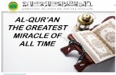 AL-QURAN THE GREATEST MIRACLE OF ALL TIME al-Quran Mujizat Agun… · The holy book of al-Qur ... (word) iqraa’, meaning “read”. Knowledge can only be attained through. reading
