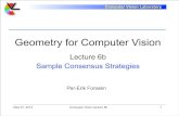 Geometry for Computer Vision - cvl.isy.liu.se...June 3, 2014 Computer Vision lecture 5b Computer Vision Laboratory Overview • Issues with standard RANSAC • Maximum-likelihood scoring