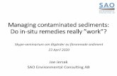 Managing contaminated sediments: Do in-situ remedies ... · Active AC-based thin-layer capping Remedial objectives, including timeframes •Risk reduction not as rapid as FÖNS or