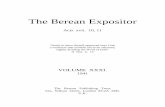 The Berean Expositor - Charles H. Welch Vol 31 Final.pdf · Final counsel, example and commendation (xx. 28-38) 9 From Tyre to Jerusalem (xxi. 1-17 ... Paul’s spirit was stirred