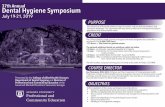 Dental Hygiene Symposium - Augusta University · Dental Hygiene Symposium July 19-21, 2019 Presented by the College of Allied Health Sciences Department of Dental Hygiene and Division