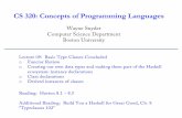 CS 320: Concepts of Programming Languages - Computer … Type Classes Concluded.pdfComputer Science Department Boston University Lecture 09: Basic Type Classes Concluded o Functor