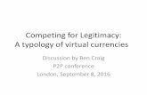 Competing for Legitimacy: A typology of virtual currencies · 2020-06-20 · this is a discursive taxonomy of current virtual currencies. It is also work in progress at a fairly early