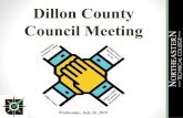 Dillon County Council Meeting...Jul 24, 2019  · (2015-2019) Dillon County -Dual Enrollment Unduplicated (2015-2019) ... Fundamentals of Warehousing Logistics Certificate Forklift
