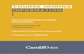 MSC INTERNATIONAL BUSINESS MANAGEMENT CARDIFF … · 4. Induction Week Induction for all students within the School of Management will commence on Monday 28th September 2020. Your