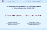 REMEMBERING VINICIO BOFFI · Dipartimento di Sistemi e Informatica Università di Firenze Remembering Vinicio Boffi n. 2 di 14 22th International Conference on Transport Theory Portland,