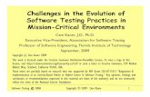 Challenges in the Evolution of Sof ftware Testing P ... · (AST, ISTQB, QAI) that will award industry certification • Providers MUST agree to: – Chief instructor (aka "course