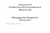 General Policies/Procedures Manual Ringgold Baptist Church Media Committee Music Committee Nominating
