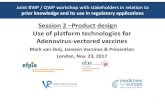 Session 2 Product design Use of platform technologies for … · The AdVac® / PER.C6® vaccine platforms for prophylactic and therapeutic vaccination Innovative platform for non-replicating