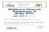 Millburn Church Rummage & Bake Sale · Set up for Rummage Sale Sign-up sheet is on bulletin board in Lau-ren Hall. Please consider signing up your group, committee, family or friends