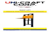 MAST LIFT MANUAL 2015 - Uni-Craft Corp.uni-craftcorp.com/wp-content/uploads/2017/06/mast-lift...MAST LIFT MANUAL 2015.2 MAST LIFT MANUAL TALE OF ONTENTS TA LE OF ONTENTS..... conveyors