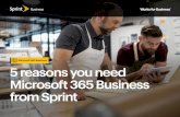 Microsoft 365 Business 5 reasons you need Microsoft 365 … · 2019-08-05 · Microsoft 365 Business The secure way to manage productivity To succeed as a small business today means