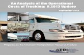 Operational Costs of Trucking · Consequently, ATRI undertook research to document and quantify motor carriers’ key operational costs, stratified by fleet size, sector and region