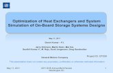 Optimization of Heat Exchangers and System Simulation of ... · SHELL AND TUBE HEAT EXCHANGER WITH ALANATE IN TUBES. HELICAL COIL HEAT EXCHANGER WITH ALANATE IN SHELL. SHELL AND TUBE