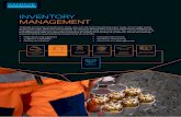 INVENTORY MANAGEMENT - Sandvik · 2019-05-13 · INVENTORY MANAGEMENT ENVIRONMENT, HEALTH AND SAFETY INVENTORY MANAGEMENT PRODUCT SUPPORT PRODUCT OPTIMIZATION REPORTING & DATA ANALYSIS