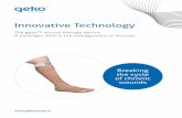 Innovative Technology · Speckle spectroscopy9 – evaluation of a venous leg ulcer In this example, when activated, the geko™ device caused a 225% increase in flux (p