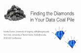 Finding the Diamonds in Your Data Coal Pilesites.nd.edu/.../Finding-the-Diamonds-in-your-Data... · Finding the Diamonds in Your Data Coal Pile. Be Data-informed rather than Data-driven
