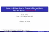Advanced Quantitative Research Methodology, · 2013-01-28 · A new ﬁeld: Random assignment dates to the mid-1930s. The modern theory of inference dates only to the 1950s. Part
