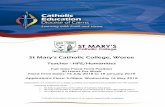 St Mary's Catholic College, Woree...St Mary's Catholic College, Woree Teacher - HPE/Humanities Full Time Fixed Term Position 30 Hours Per Week Fixed Term Dates: 16 July 2018 to 18