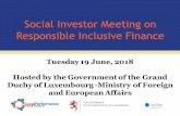 Social Investor Meeting on Responsible Inclusive Finance · Agenda •9.00-9.15: Recap of Day 1 and Overview of Day 2 •9.15-10.00: Investing in Responsible Digital Financial Services