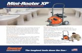 Mini-Rooter XP · semi-pneumatic wheels let you keep the weight on the ground. An easy-grip handle folds down to save space and locks to use as an additional lifting handle. A roll