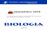 BIOLOGIA - Babeș-Bolyai University · BIOLOGIA 12TH CONFERENCE ON HALOPHILIC MICROORGANISMS “HALOPHILES 2019” 24‐28 JUNE CLUJ‐NAPOCA BOOK OF ABSTRACTS 1 / 2019 January –