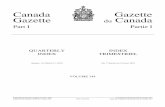 Canada Gazette du Canadagazette.gc.ca/rp-pr/p1/2010/g1-144q1.pdf · January 1 to March 31, 2010 Du 1er janvier au 31 mars 2010 VOLUME 144 . TABLE OF CONTENTS TABLE DES MATIÈRES COMMISSIONS