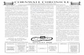 CORNWALL CHRONICLE...CORNWALL CHRONICLE VOLUME 30 : NUMBER 7 AUGUST 2020 SUNDAYS MONDAYS TUESDAYS WEDNESDAYS THURSDAYS FRIDAYS SATURDAYS *Check with Zoning Office—672-4957 For additions