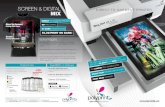 SCREEN & DIGITAL DIRECT TO GARMENT PRINTER MIX · DIRECT TO GARMENT PRINTING NO PRECOATING €0,09/PRINT ON DARK! 60 DARK T-SHIRTS/HOUR! Using screen to print the white layer and
