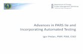 Advances in PARS IIe and Incorporating Automated … Pedan...Department of Energy 2016 Project Management Workshop “Enhancing Project Management” Advances in PARS IIe and Incorporating