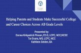and Career Choices Across All Grade Levels Kathleen Selden ... · Helping Parents and Students Make Successful College and Career Choices Across All Grade Levels Presented by: Donna