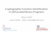 Cryptographic Function Identification in Obfuscated Binary … · 2019-03-05 · Crypto Searcher “TEA” Draca v0.5.7b “TEA/RC5/RC6” Findcrypt v2 Ø Hash & Crypto Detector v1.4