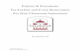 Policies & Procedures For Facility and Event Reservation ... · For Non-Classroom Instruction Revised Fall 2018 . P a g e | 2 Facilities Rental and Use ... No rental fees for the