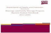 Department of Family and Consumer Sciences and Family ...aces.nmsu.edu/.../mftprogramhandbook_2013.pdf · MastersStudent Handbook 2013-2015 . ... Department of Family & Consumer Sciences